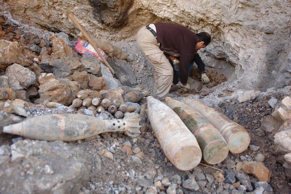 Some of the mines that were defused in the province of Erbil, Kurdistan Region, Dec. 27, 2016. (Photo: Kurdistan24)